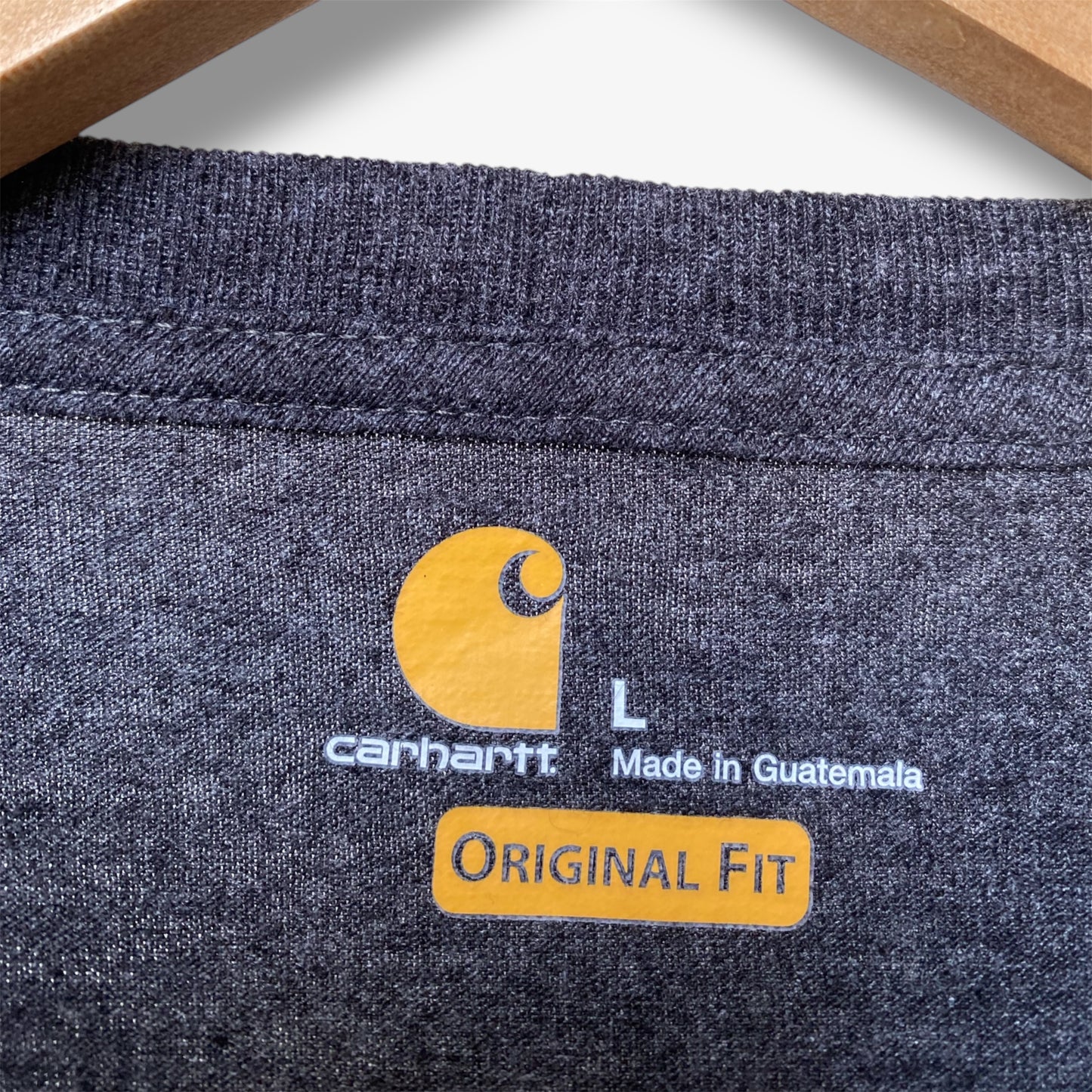 Carhartt Long Sleeve T-Shirt - Logo on the sleeve - Dark Grey/Orange
