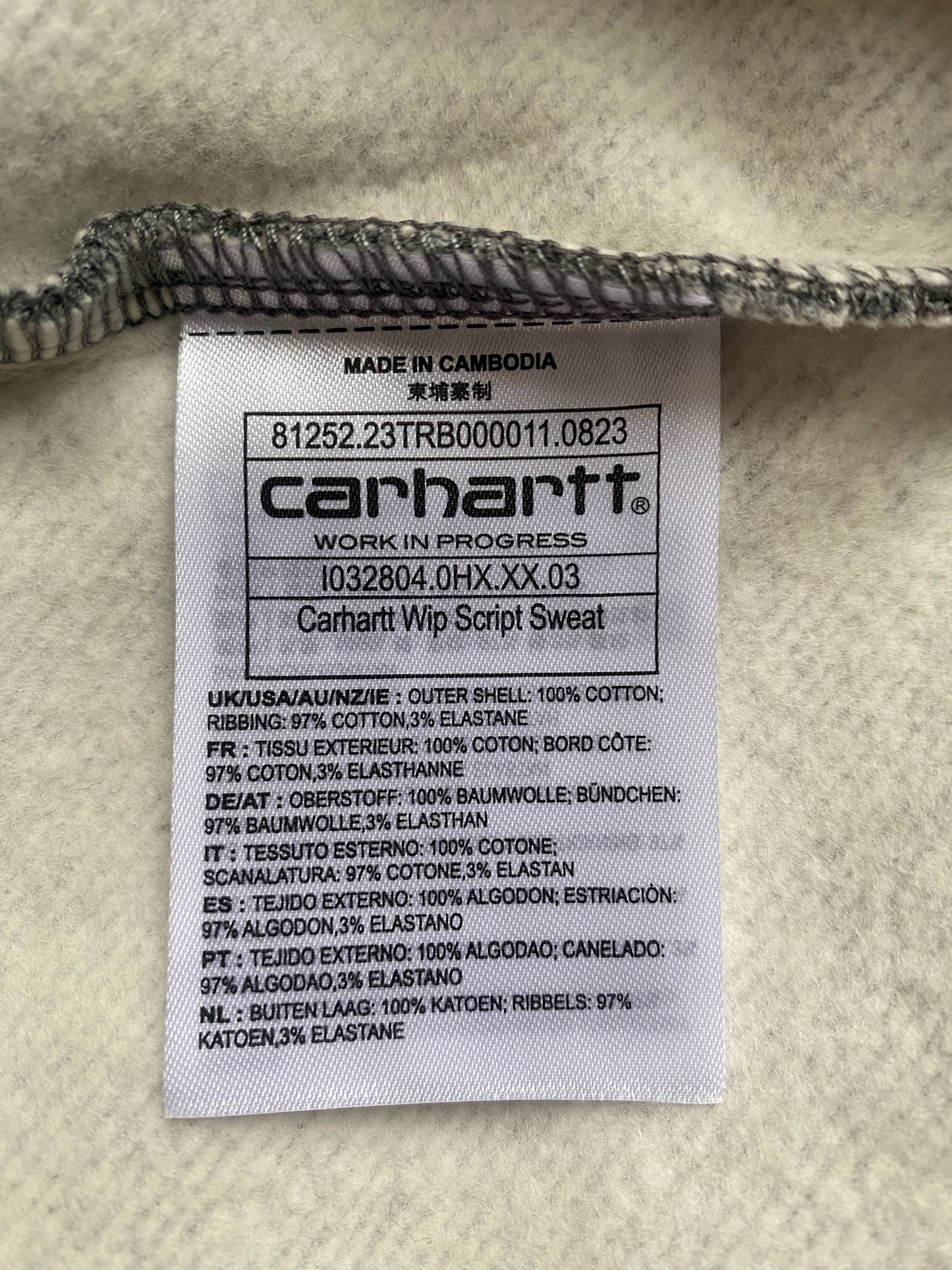 Carhartt Script Sweat - Dark Grey Heather/Wax