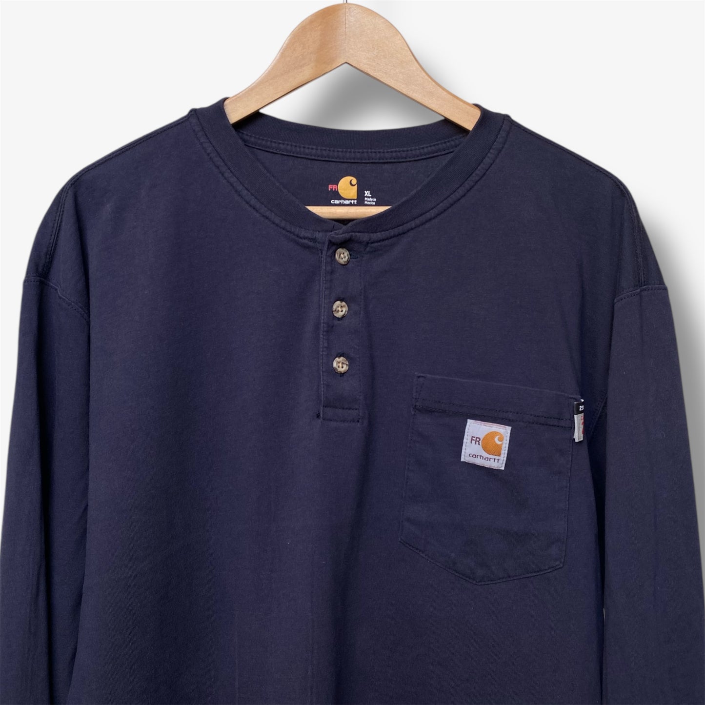 Carhartt Force Long Sleeve Pocket T-Shirt - Navy