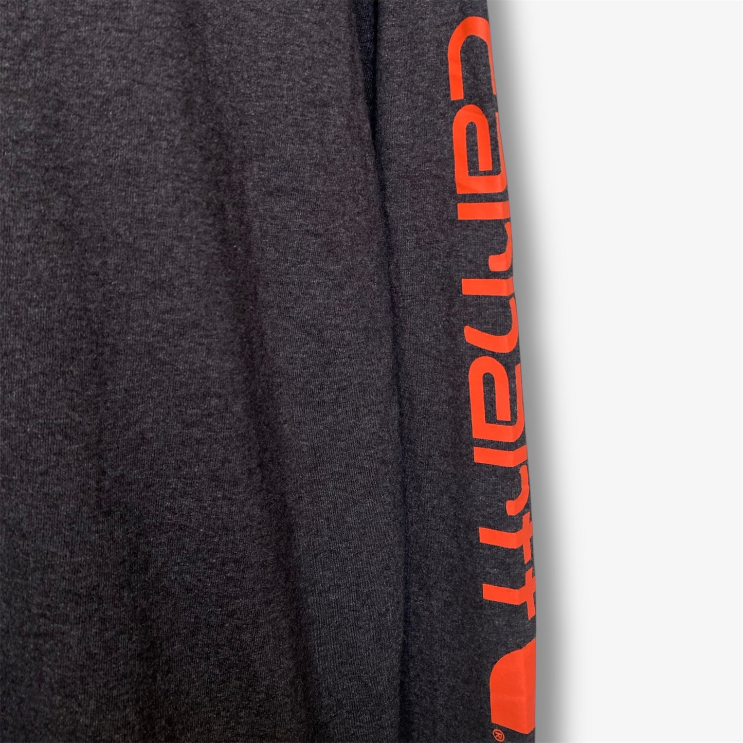 Carhartt Long Sleeve T-Shirt - Logo on the sleeve - Dark Grey/Orange