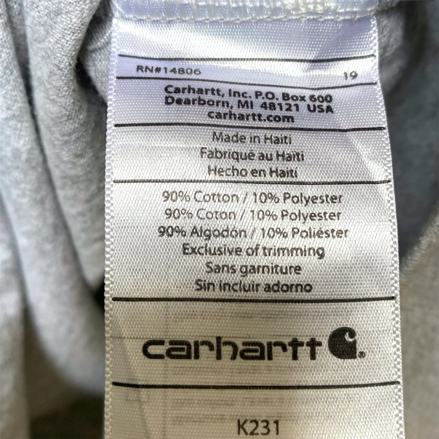 Carhartt Long Sleeve T-Shirt - Logo on the sleeve - Light Grey