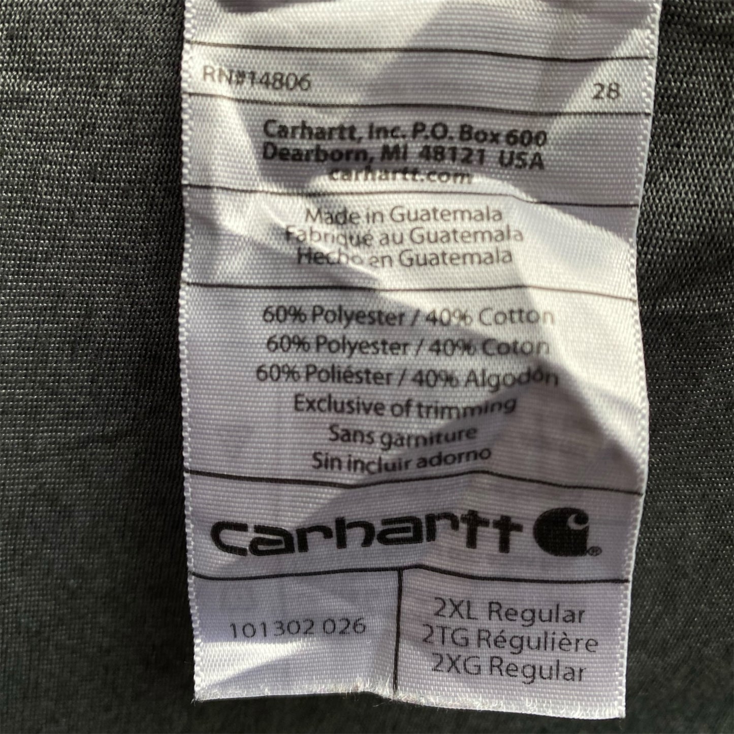 Carhartt Force Long Sleeve T-Shirt - Logo on the sleeve - Grey