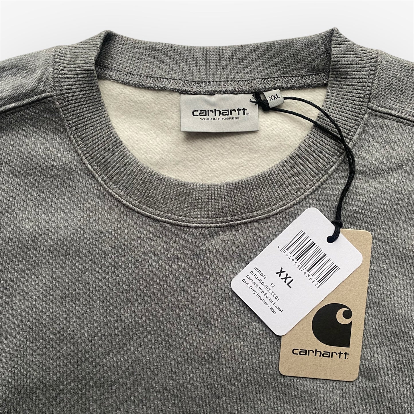 Carhartt Script Sweat - Dark Grey Heather/Wax