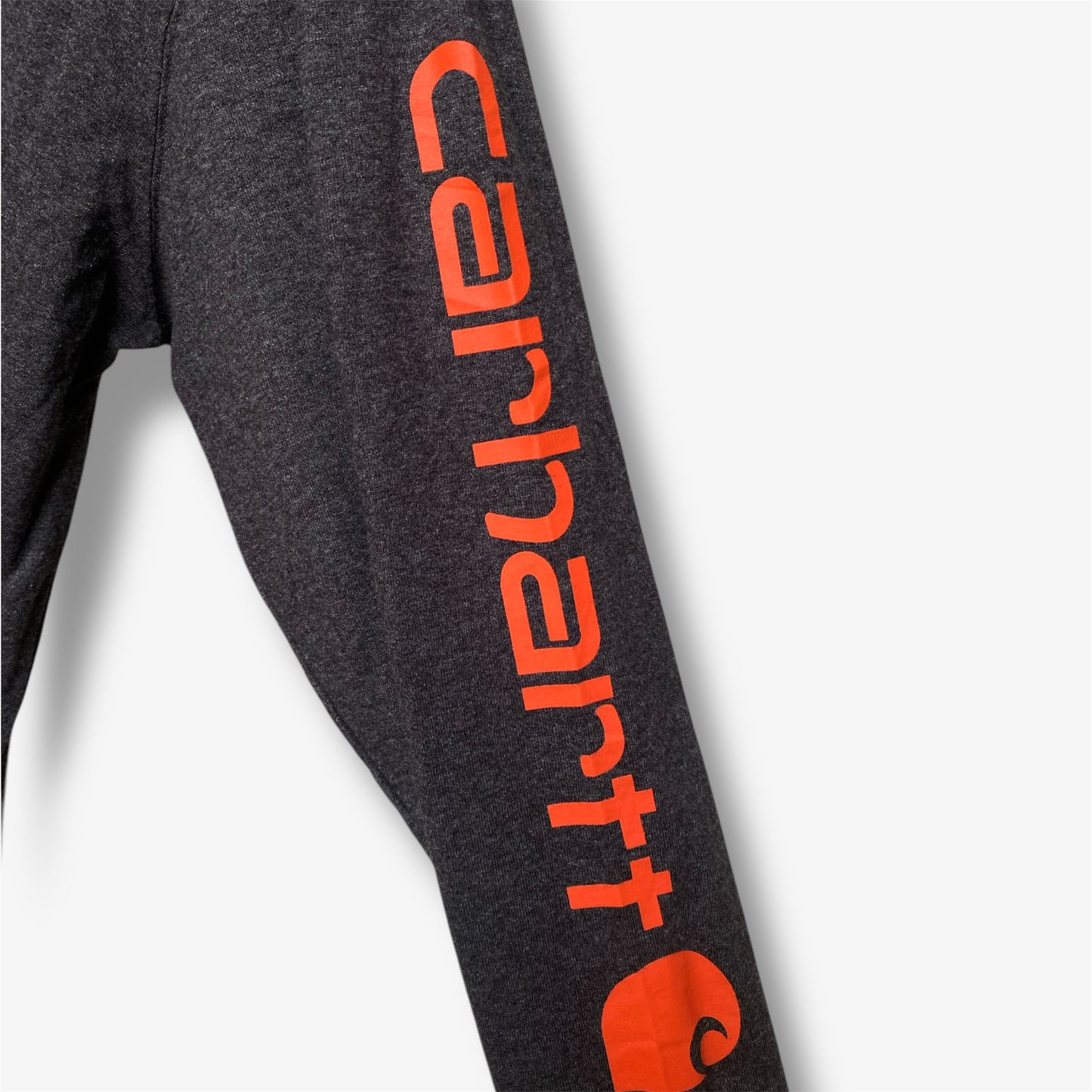 Carhartt Long Sleeve T-Shirt - Logo on the sleeve - Dark Grey/Orange
