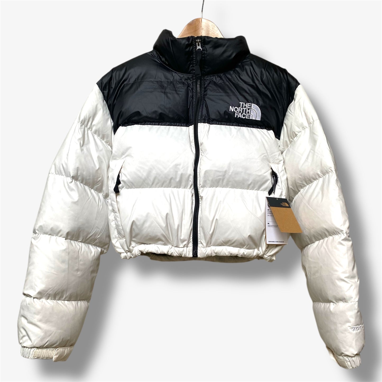 The North Face Women's Nuptse Short Jacket - white dune/black