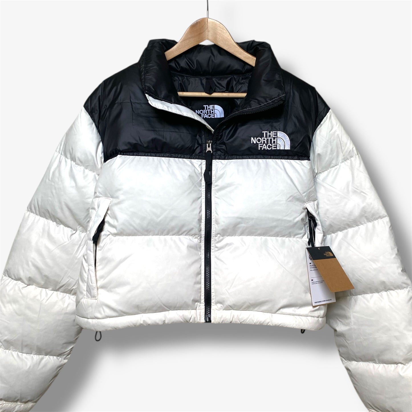 The North Face Women's Nuptse Short Jacket - white dune/black
