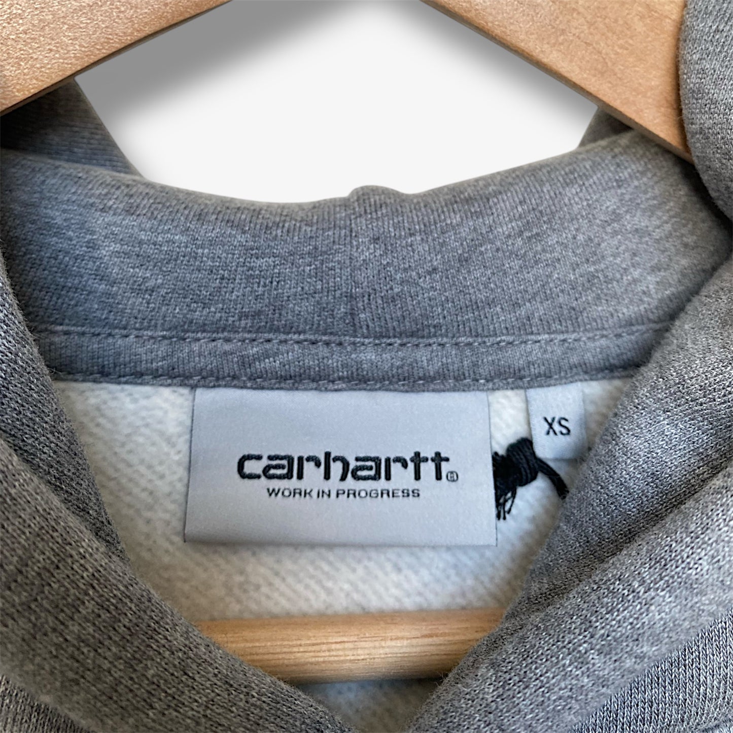 Carhartt Hooded Script Sweat - Dark Grey Heather/Wax