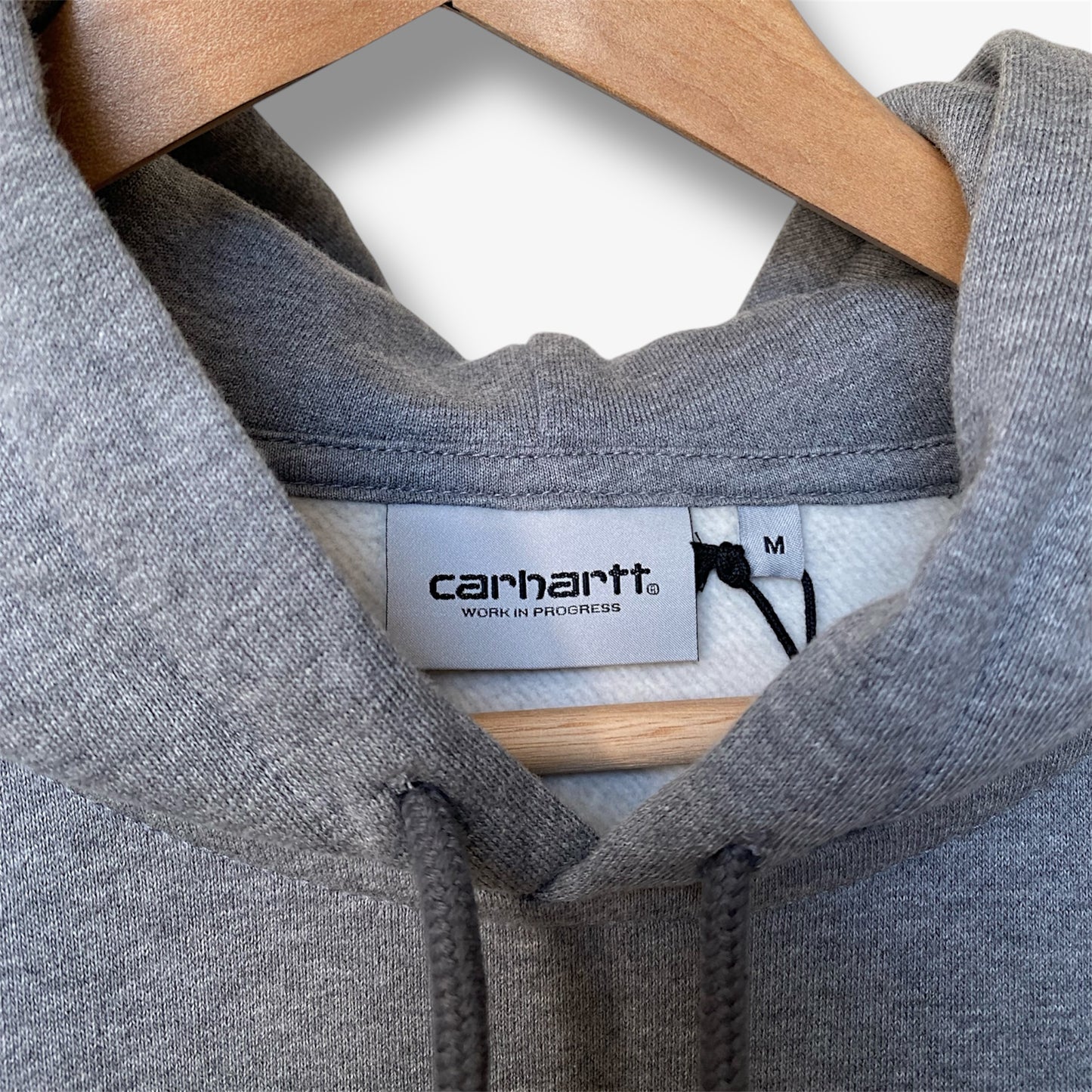 Carhartt Hooded Script Sweat - Dark Grey Heather/Wax