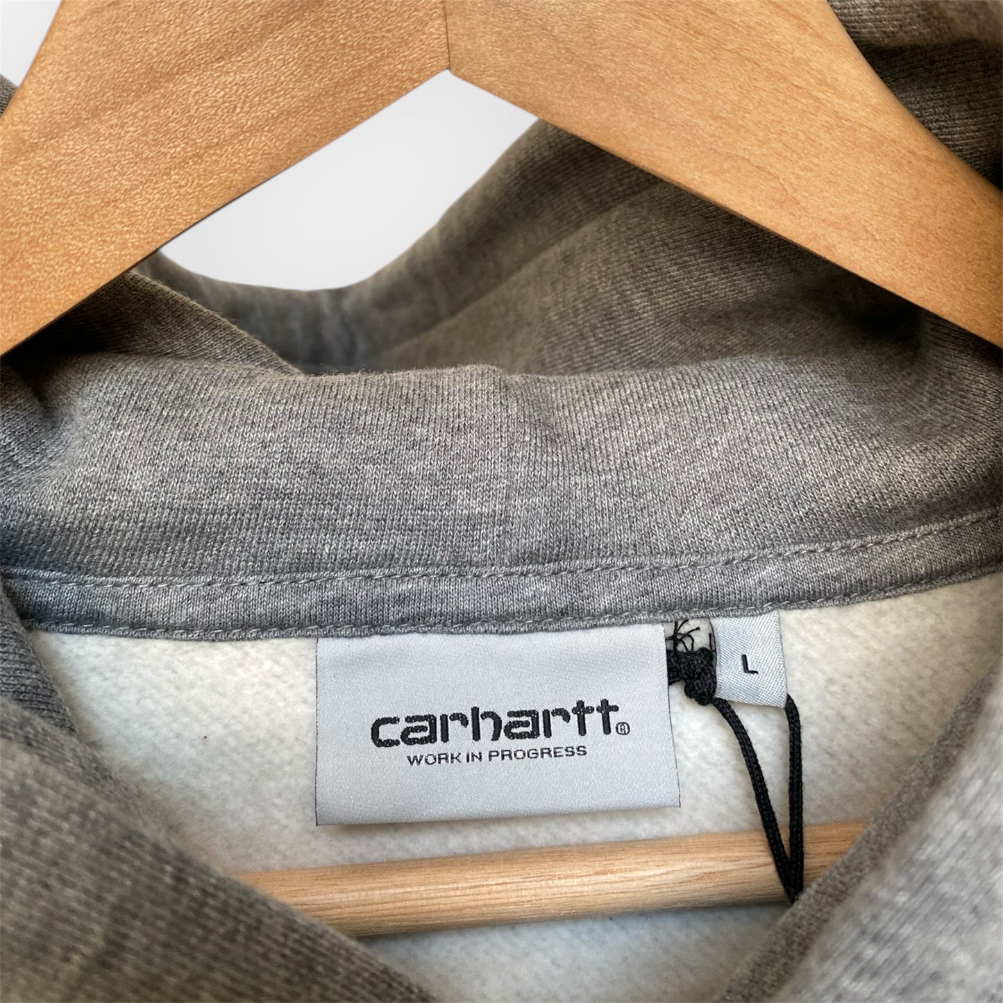 Carhartt Hooded Script Sweat - Dark Grey Heather/Wax