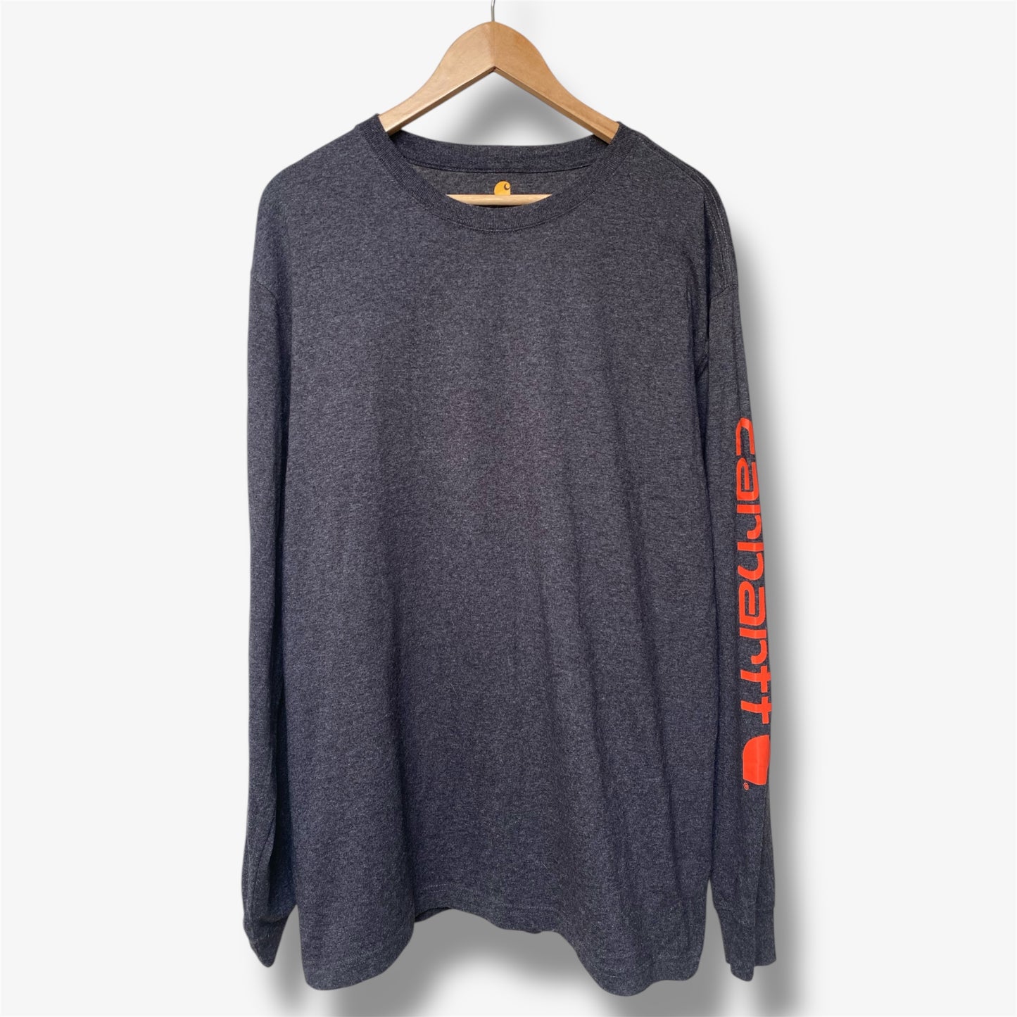 Carhartt Long Sleeve T-Shirt - Logo on the sleeve - Dark Grey/Orange