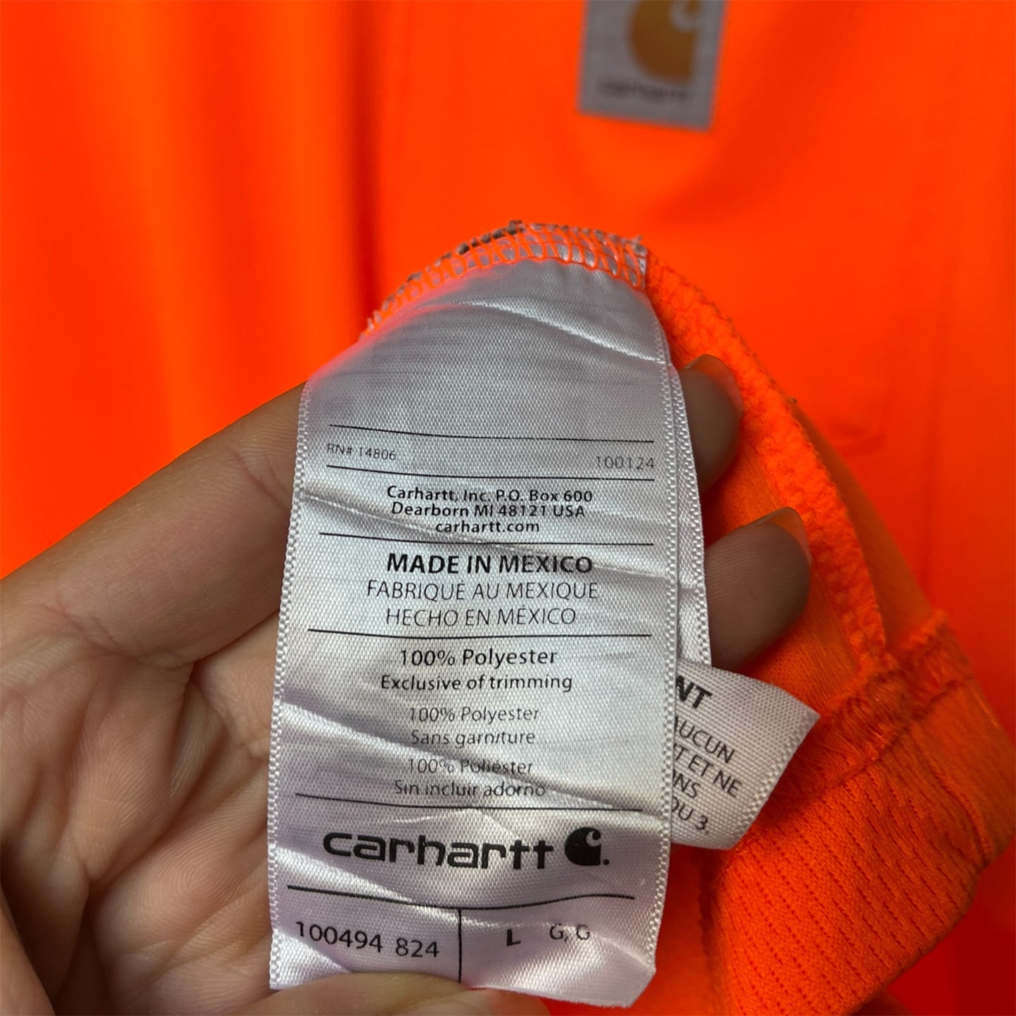Carhartt Pocket T-Shirt - Orange Neon